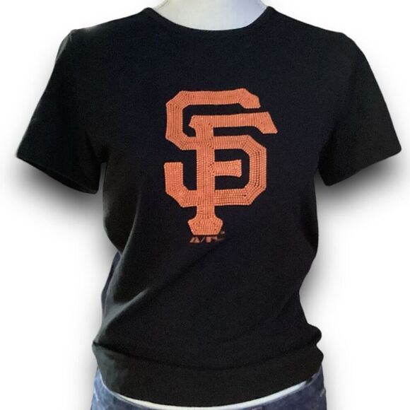 San Francisco Giants Black with Orange Sequins Women’s T-Shirt Size Medium - Picture 1 of 6